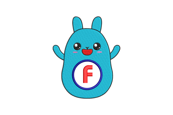 Cute Rabbit Letter F