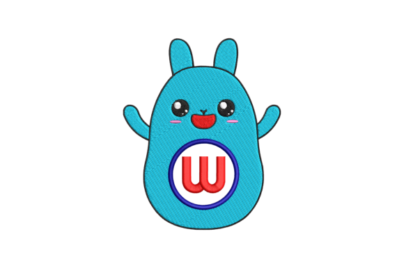 Cute Rabbit Letter W